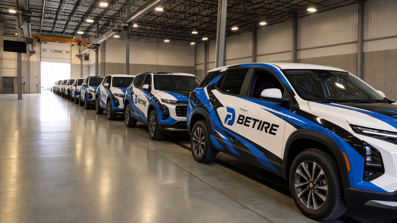 SUV line with BETIRE branding